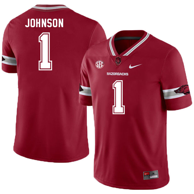 Men #1 Lorando Johnson Arkansas Razorback College Football Jerseys Stitched Sale-Alternate Cardinal